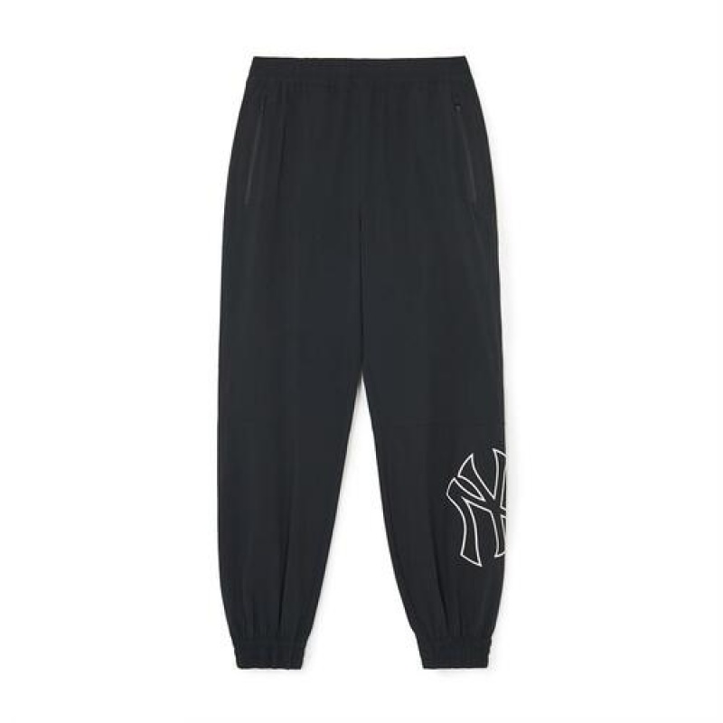 MLB Basic Big&mega Logo Summer Stretch Woven Track Pants Bottoms Black | USA_MLB85231