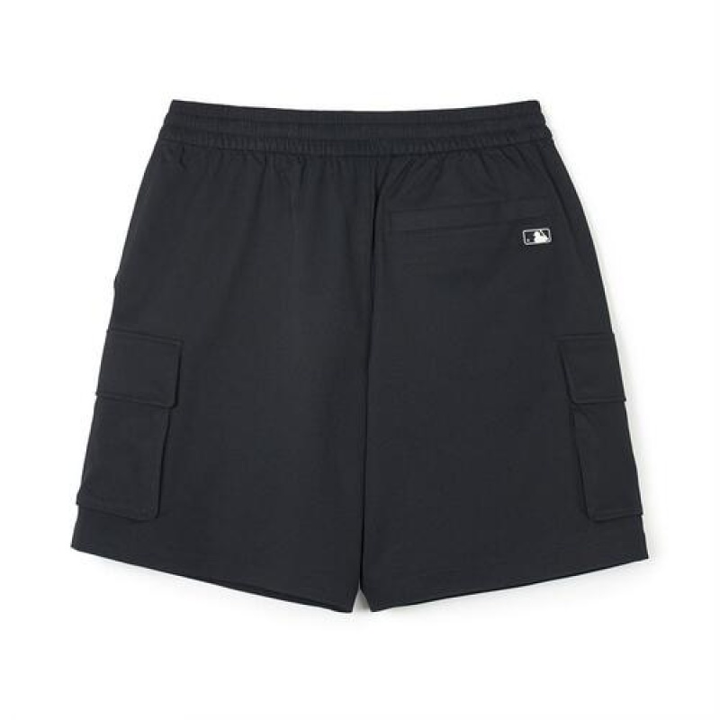 MLB Basic Cotton Touch Wide Cargo 9in Shorts Bottoms Black | USA_MLB56021