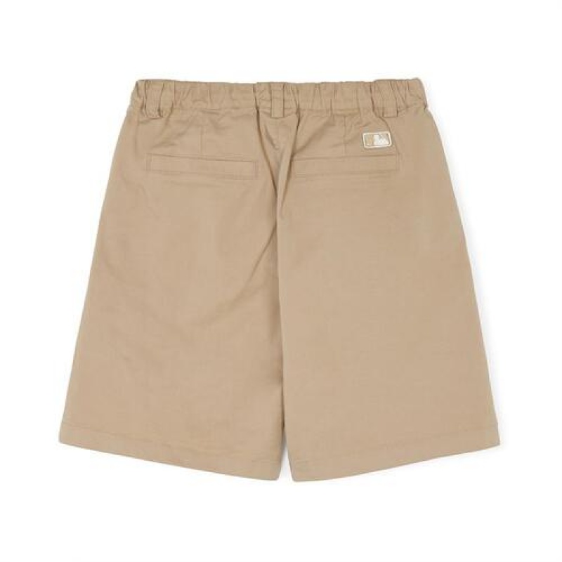 MLB Basic Cotton Woven Shorts Bottoms Beige | USA_MLB67710