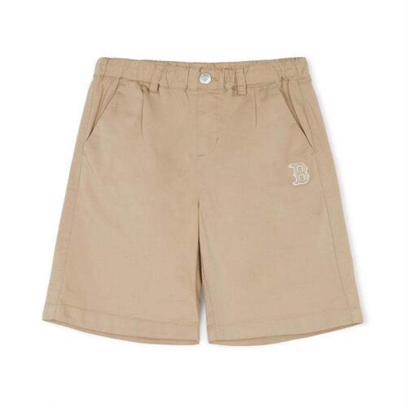 MLB Basic Cotton Woven Shorts Bottoms Beige | USA_MLB67710