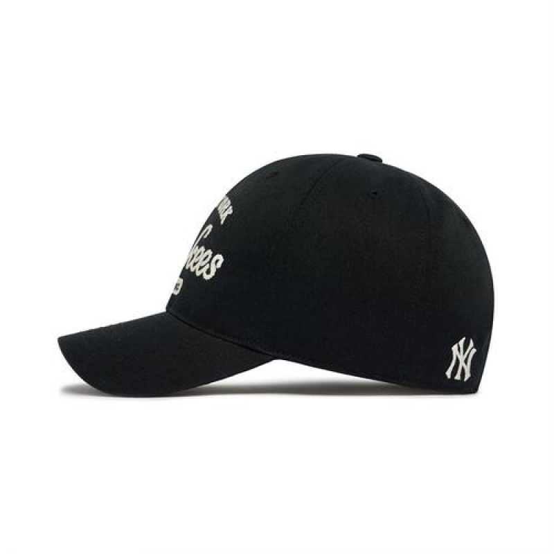 MLB Basic Cursive Logo Unstructured Baseball Caps Black | USA_MLB88984