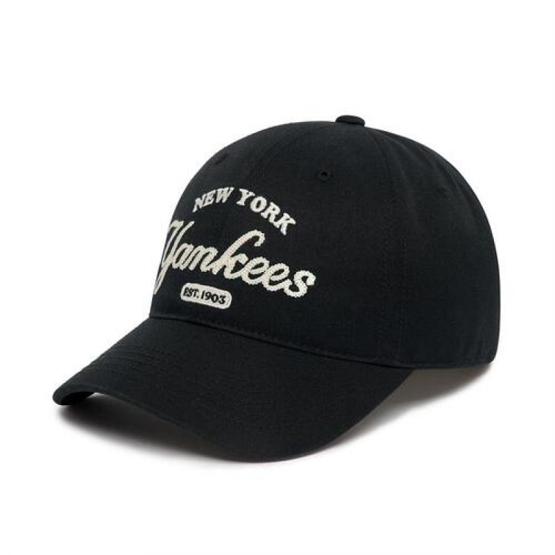 MLB Basic Cursive Logo Unstructured Baseball Caps Black | USA_MLB88984