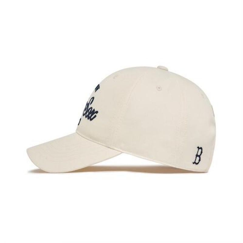 MLB Basic Cursive Logo Unstructured Baseball Caps White | USA_MLB49265