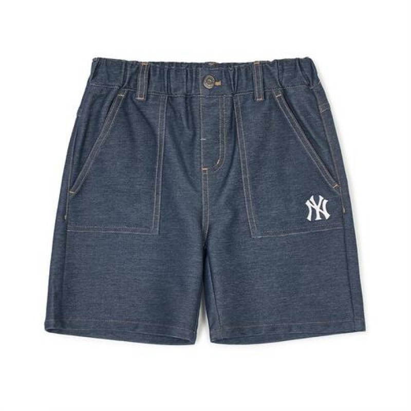 MLB Basic Denimlike Shorts Bottoms Black | USA_MLB98701