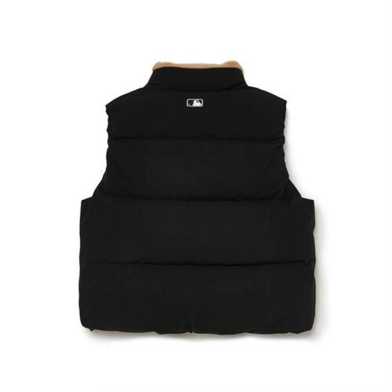 MLB Basic Fleece Reversible Down Vest Outerwear Black | USA_MLB80248