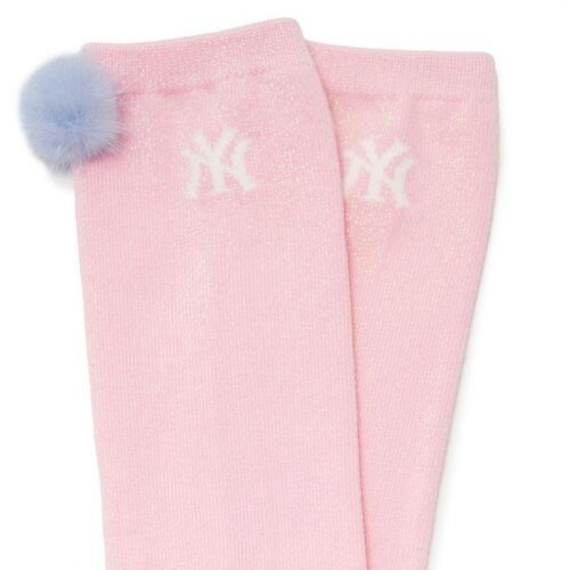 MLB Basic Girls Knee Socks Accessories Pink | USA_MLB39485