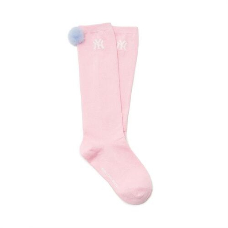 MLB Basic Girls Knee Socks Accessories Pink | USA_MLB39485