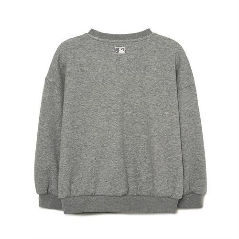 MLB Basic Heavy Napping Sweatshirt Tops Grey | USA_MLB61451