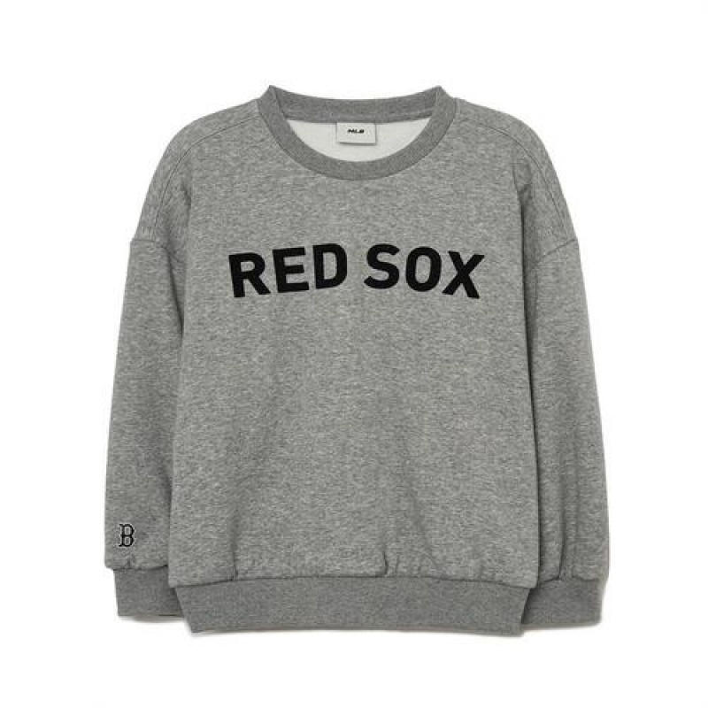 MLB Basic Heavy Napping Sweatshirt Tops Grey | USA_MLB61451