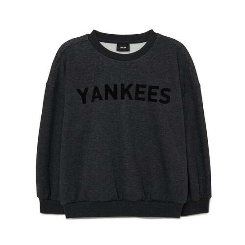 MLB Basic Heavy Napping Sweatshirt Tops Black | USA_MLB93317