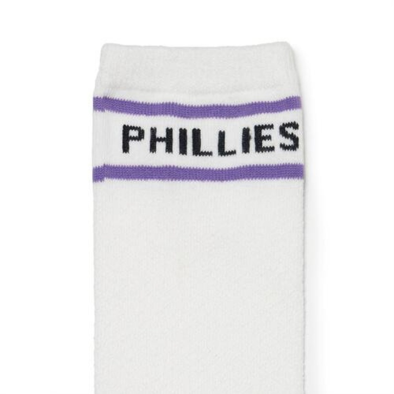 MLB Basic Knee Socks Accessories White | USA_MLB11268