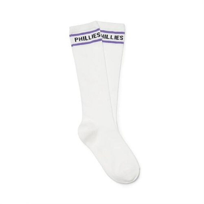 MLB Basic Knee Socks Accessories White | USA_MLB11268