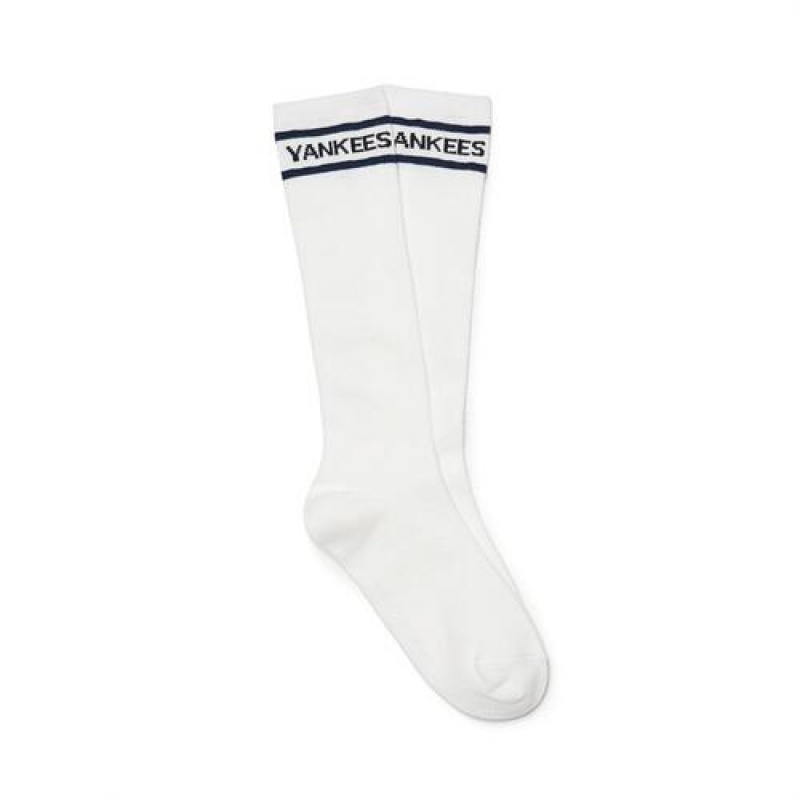 MLB Basic Knee Socks Accessories White | USA_MLB53794