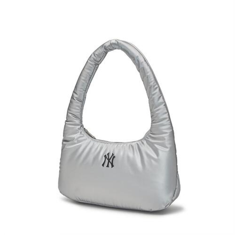 MLB Basic Luxleisure Nylon Hobo Bags Silver | USA_MLB73619