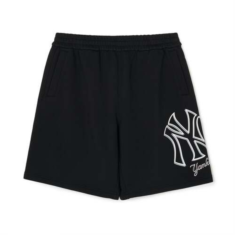 MLB Basic Mega Logo 9in Shorts Bottoms Black | USA_MLB58956