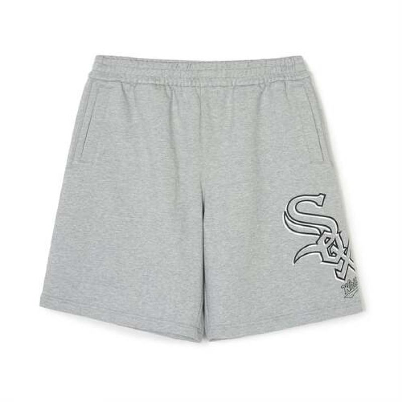 MLB Basic Mega Logo 9in Shorts Bottoms Grey | USA_MLB52996