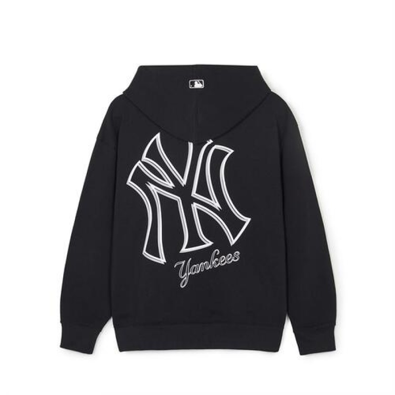 MLB Basic Mega Logo Overfit Hoodie Black | USA_MLB14663