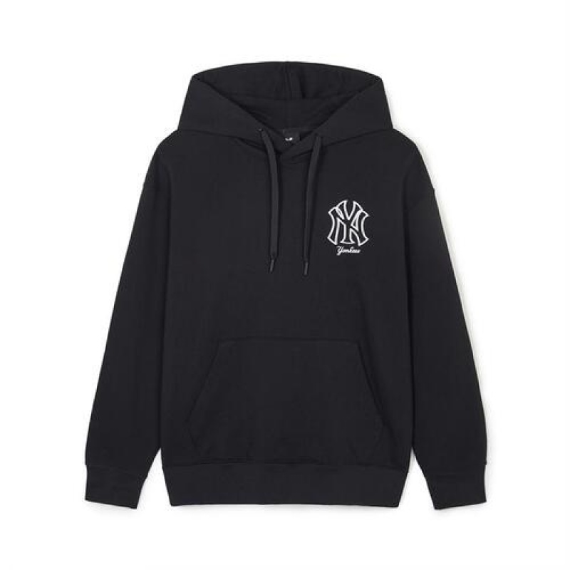 MLB Basic Mega Logo Overfit Hoodie Black | USA_MLB14663