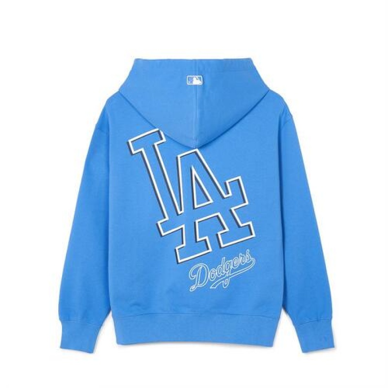 MLB Basic Mega Logo Overfit Hoodie Blue | USA_MLB81132