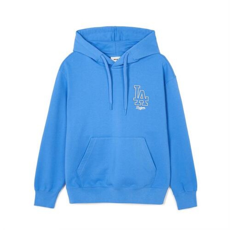 MLB Basic Mega Logo Overfit Hoodie Blue | USA_MLB81132