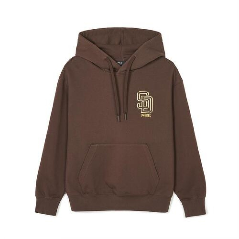 MLB Basic Mega Logo Overfit Hoodie Brown | USA_MLB31720