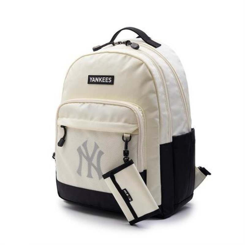 MLB Basic Mesh School Bag Accessories White | USA_MLB47474