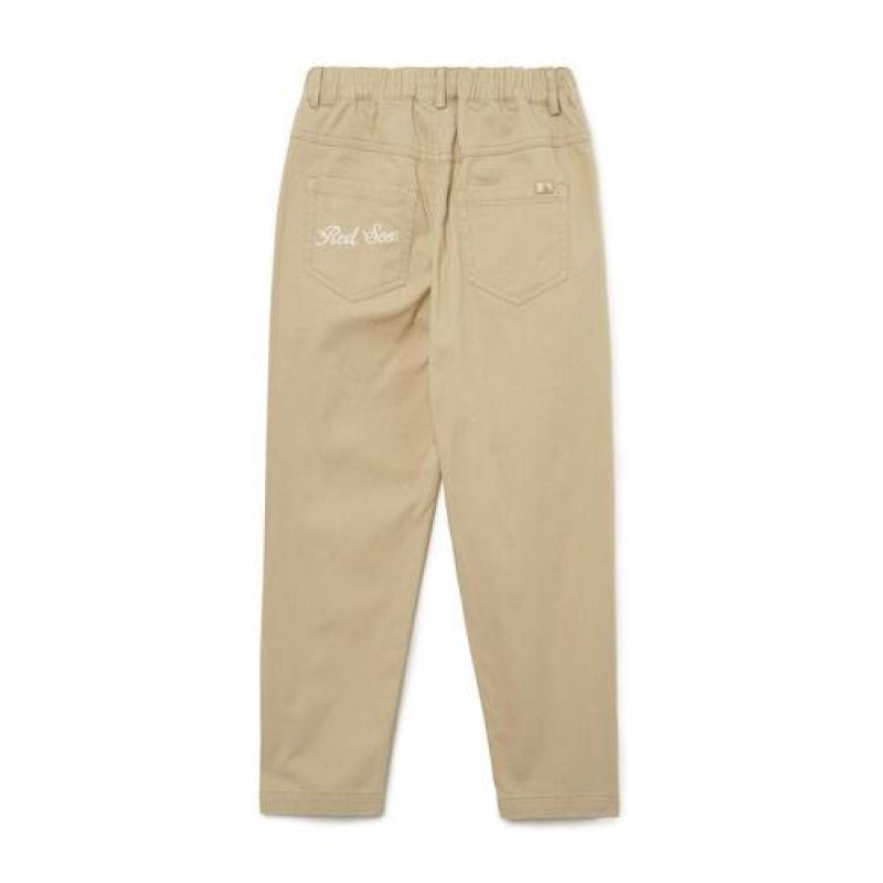 MLB Basic Pintuck Pants Bottoms Beige | USA_MLB62370