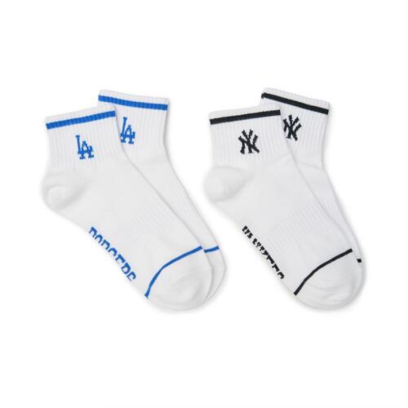 MLB Basic Short 2pairs Set Socks White | USA_MLB86582