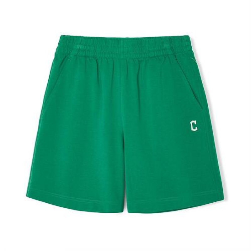 MLB Basic Small Logo 7in Shorts Bottoms Green | USA_MLB20788