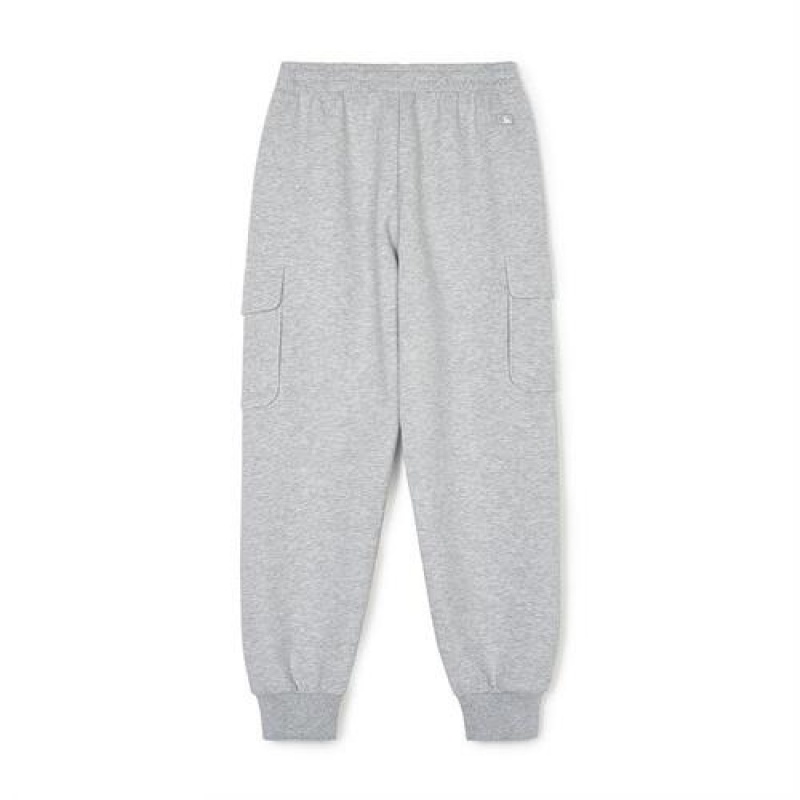 MLB Basic Small Logo Cargo Track Pants Bottoms Grey | USA_MLB90704