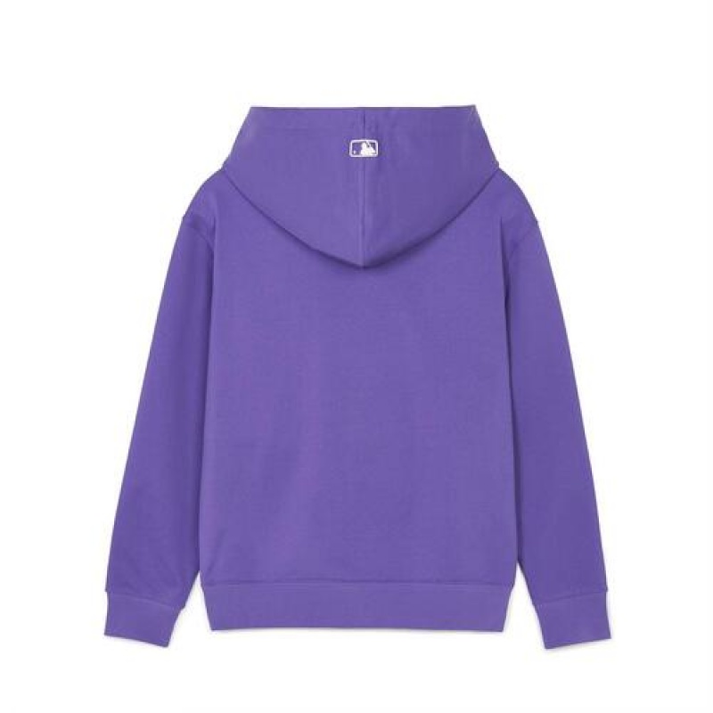 MLB Basic Small Logo Overfit Hoodie Purple | USA_MLB49125