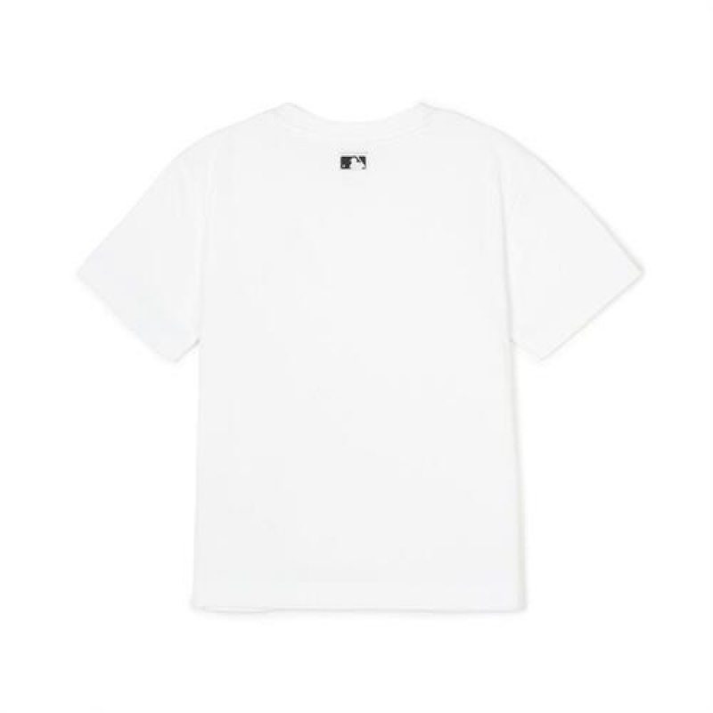 MLB Basic Small Logo T Shirt Tops White | USA_MLB89868