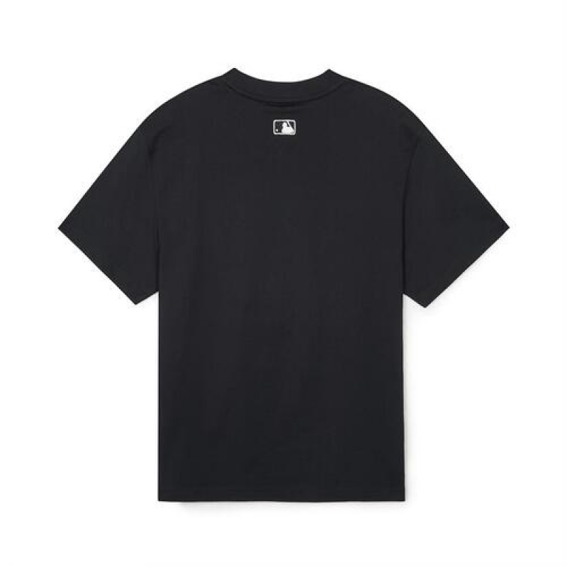 MLB Basic Small Logo T Shirts Black | USA_MLB86995