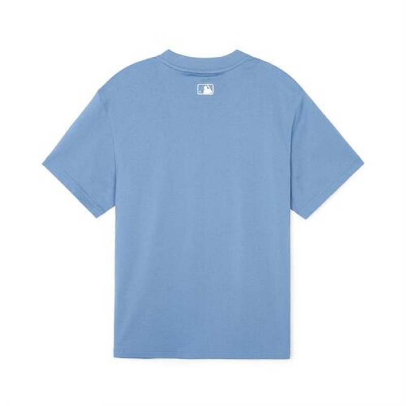 MLB Basic Small Logo T Shirts Blue | USA_MLB67815