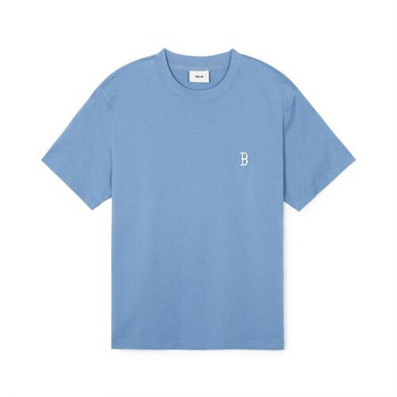 MLB Basic Small Logo T Shirts Blue | USA_MLB67815