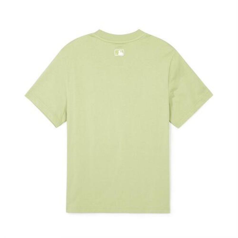 MLB Basic Small Logo T Shirts Green | USA_MLB15075