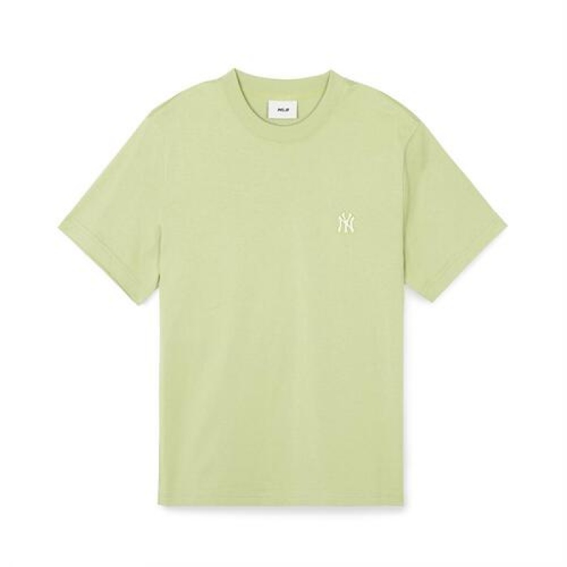 MLB Basic Small Logo T Shirts Green | USA_MLB15075