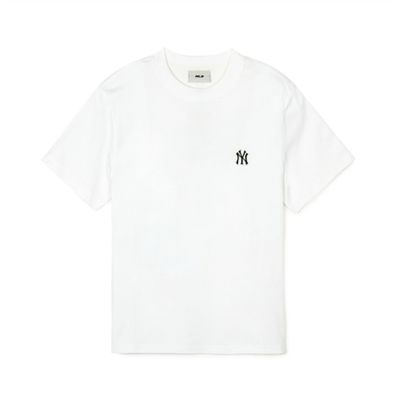 MLB Basic Small Logo T Shirts White | USA_MLB77556