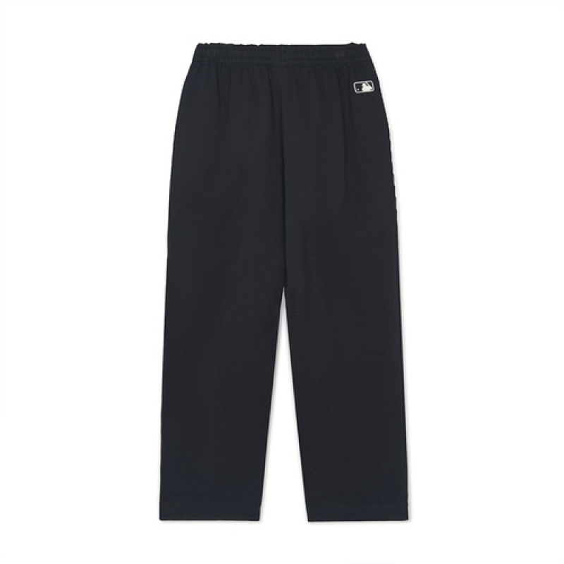 MLB Basic Small Logo Wide Pants Bottoms Black | USA_MLB44676