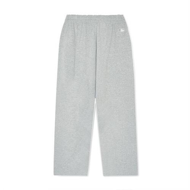 MLB Basic Small Logo Wide Pants Bottoms Grey | USA_MLB97889