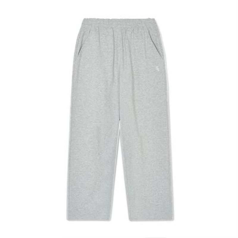 MLB Basic Small Logo Wide Pants Bottoms Grey | USA_MLB97889