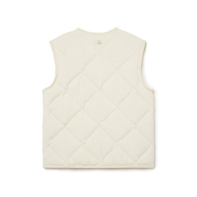 MLB Basic Tube Down Vest Outerwear White | USA_MLB75933