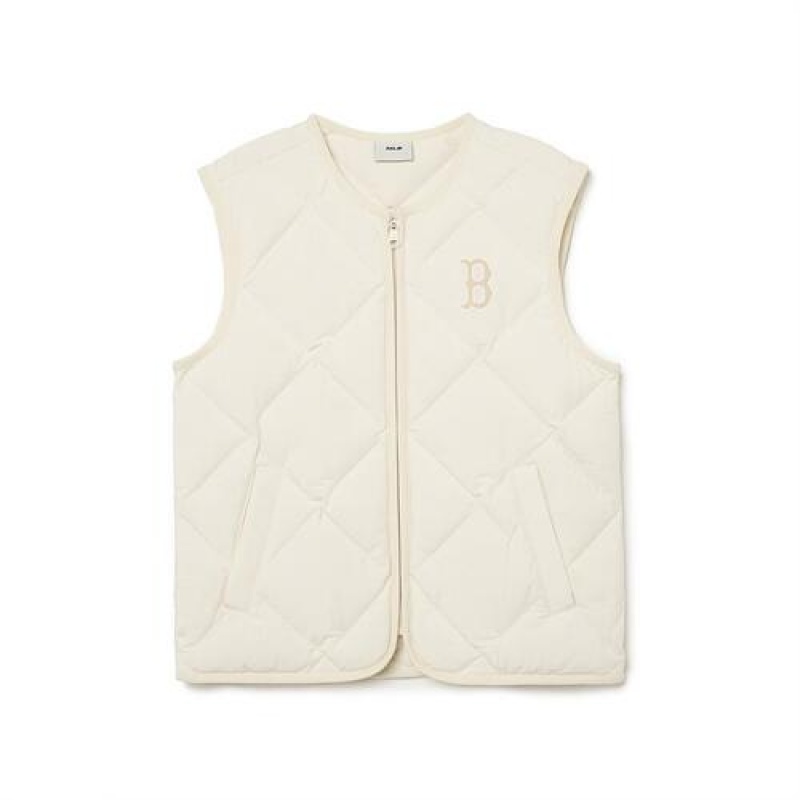 MLB Basic Tube Down Vest Outerwear White | USA_MLB75933