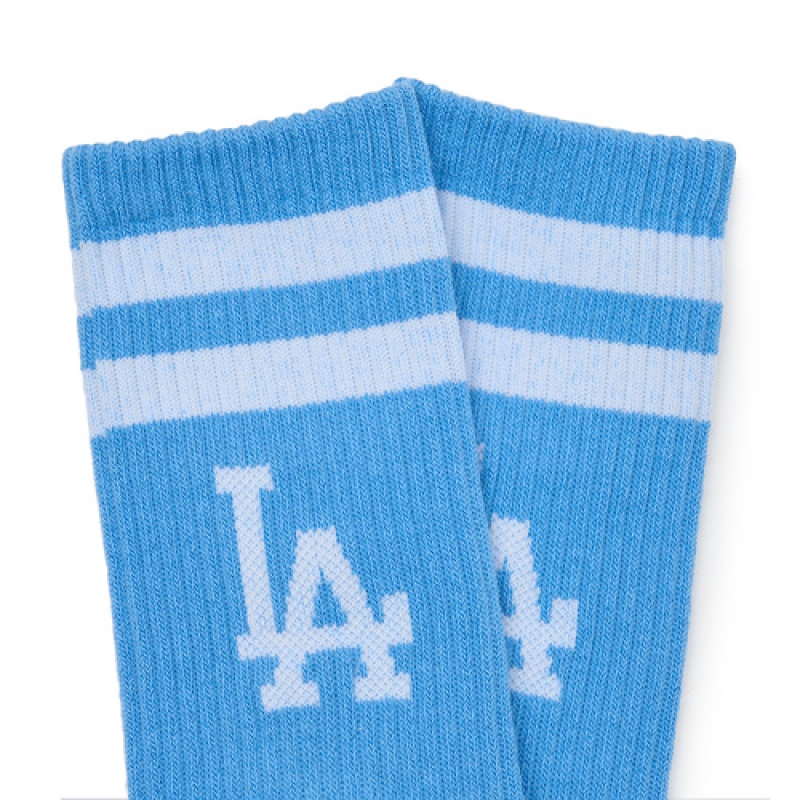 MLB Big Logo Stripe Socks Blue | USA_MLB23313