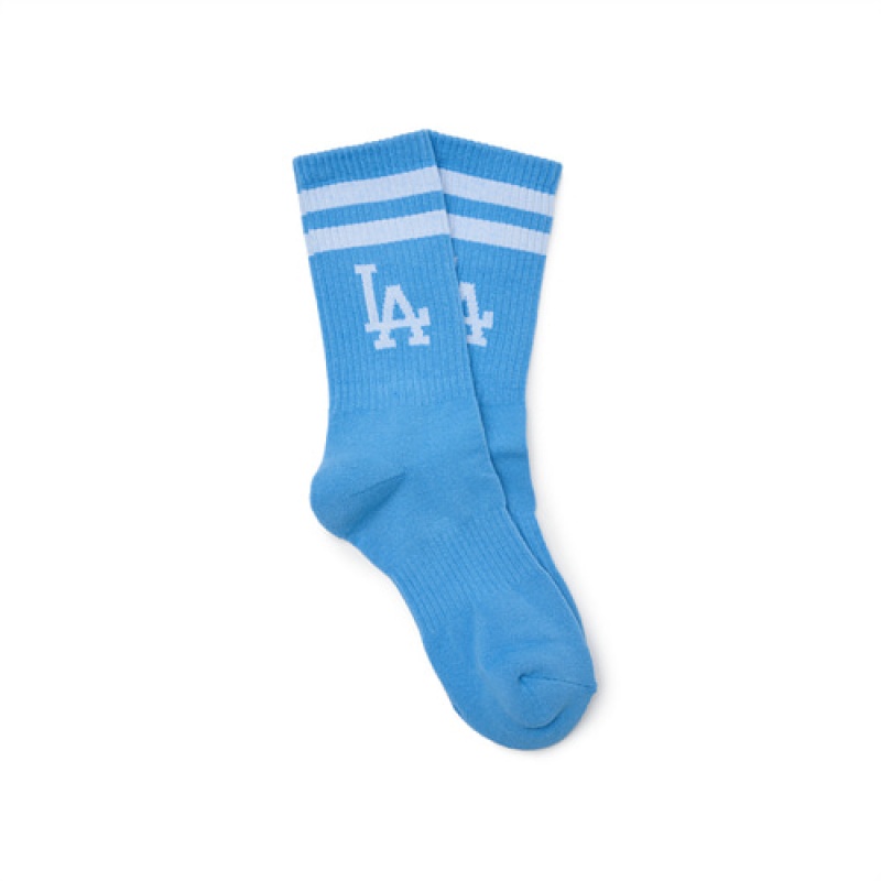 MLB Big Logo Stripe Socks Blue | USA_MLB23313