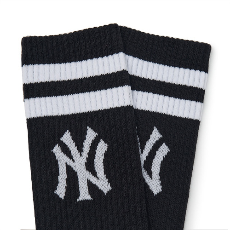 MLB Big Logo Stripe Socks White | USA_MLB32778