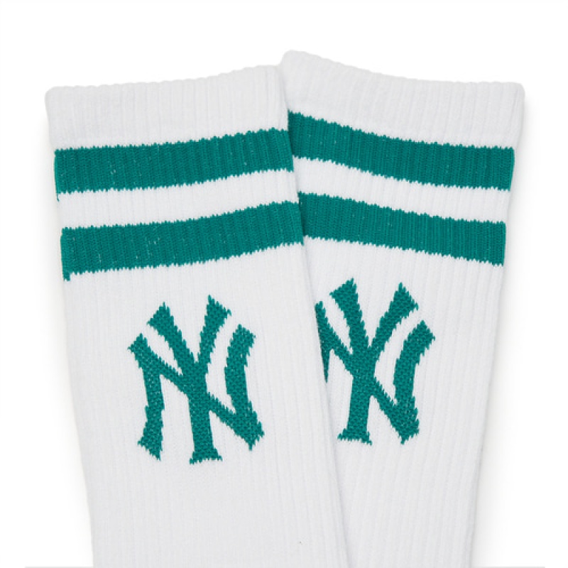 MLB Big Logo Stripe Socks White | USA_MLB86982