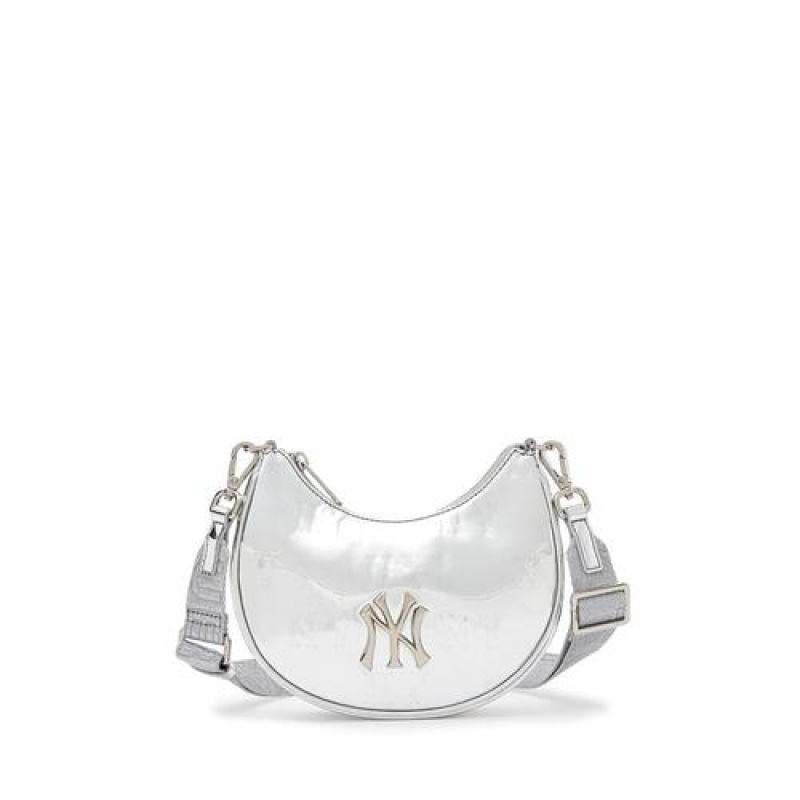 MLB Bling Bling Monogram Mini Crossbody Bags Silver | USA_MLB90750