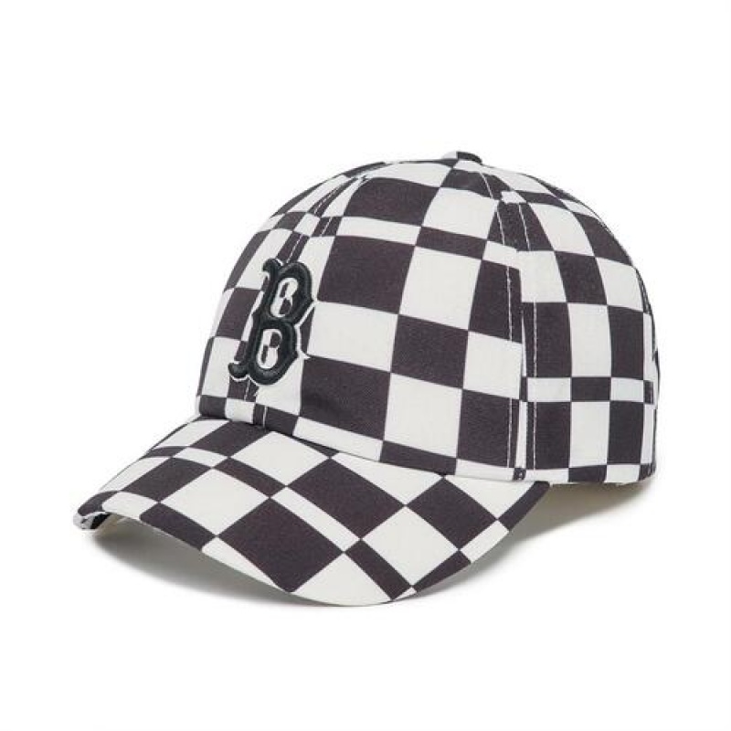 MLB Checker Board Unstructured Baseball Caps White / Black | USA_MLB22987