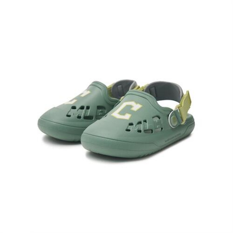 MLB Chunky Bouncer Clog Sandal Shoes Green | USA_MLB82304